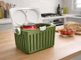 Mini picnic cooler with snap-lock handles-0