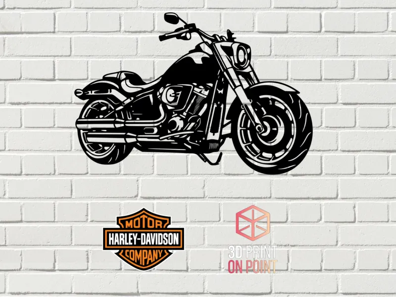 HARLEY DAVIDSON FAT BOY MOTORCYCLE- 2D WALL ART
