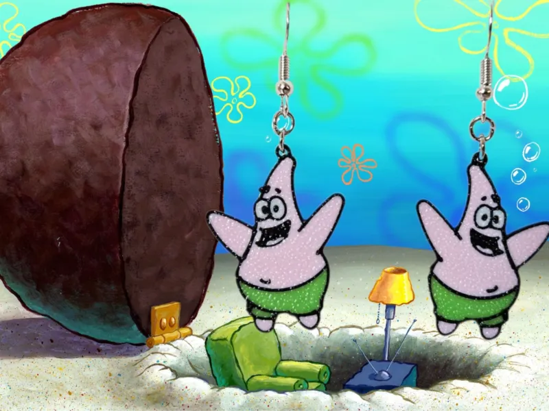Patrick Star Earrings - SpongeBob Jewelry