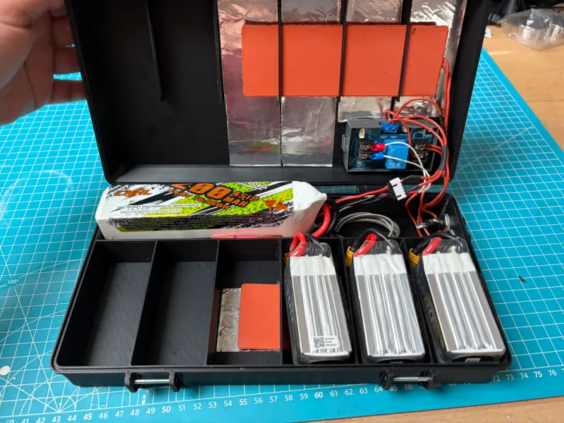 Portable heated Lipo Battery Case
