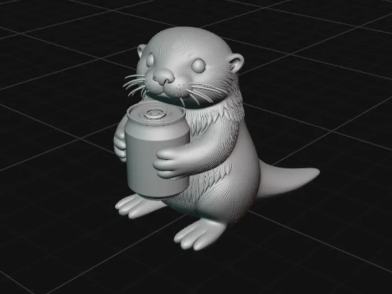A cute original sea otter hugging a functional drink