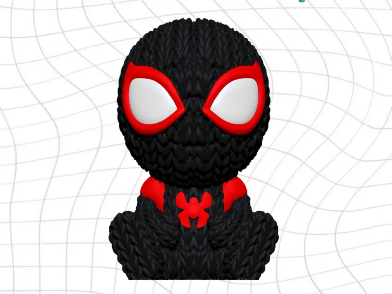 Spider Man - Miles Morales - Toy - Keyring - Charm - Knitted