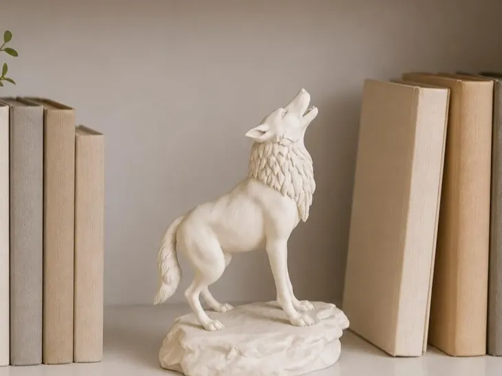 Huilende Wolf STL, Wolf Standbeeld 3D Print, Wolf 3D Model