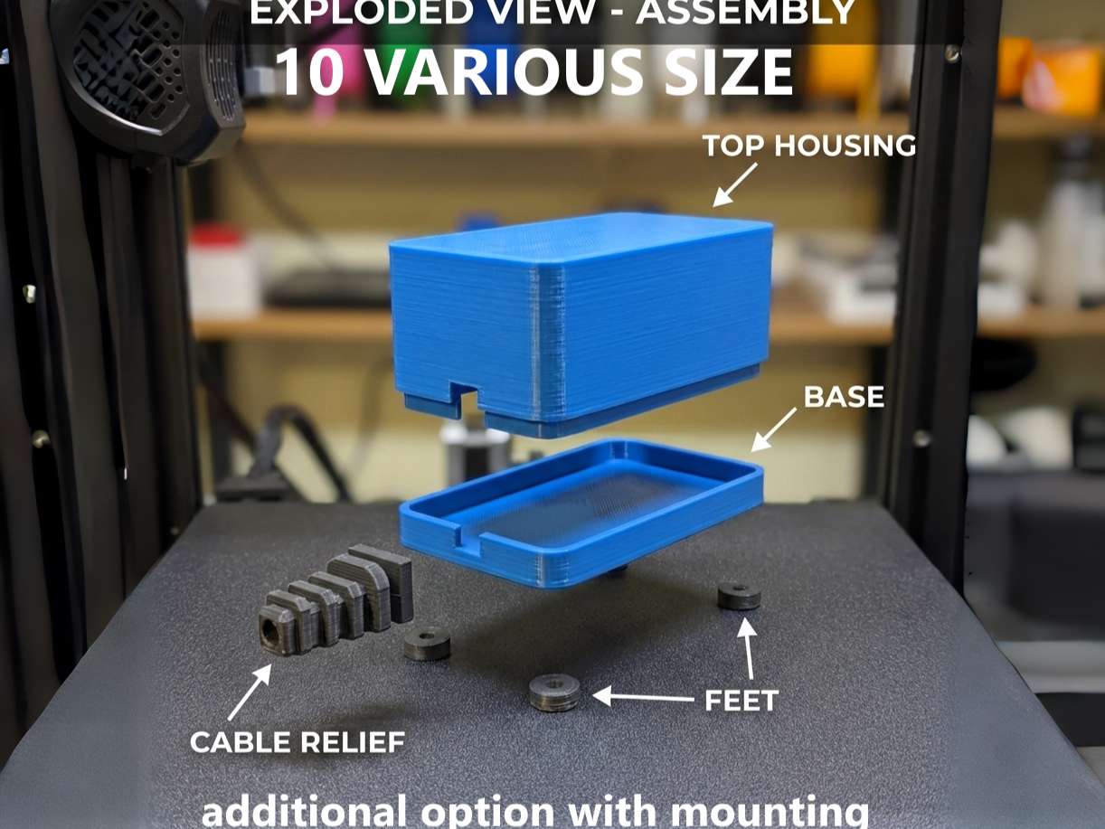 3D Printer Files | 3MF File | Universal DIY Electronics Enclosure Kit - 10 Popular Sizes