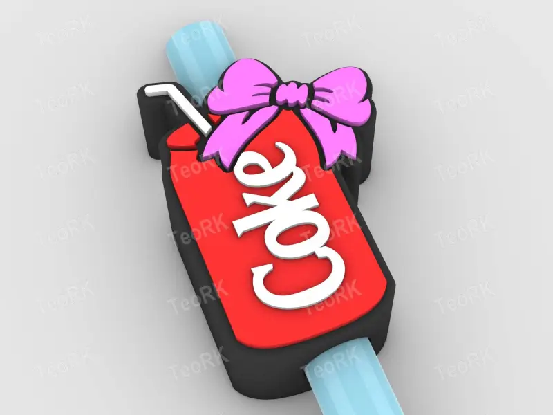 Straw Topper coke drink with a bow