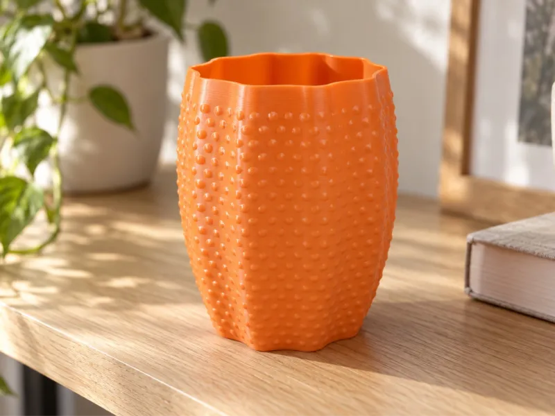 Vase tonneau en étoile à 10 pointes avec points en relief