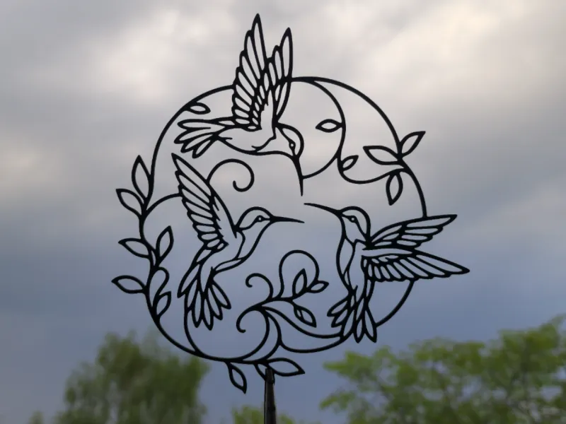 Hummingbird Nature Circle 2D Wall Art