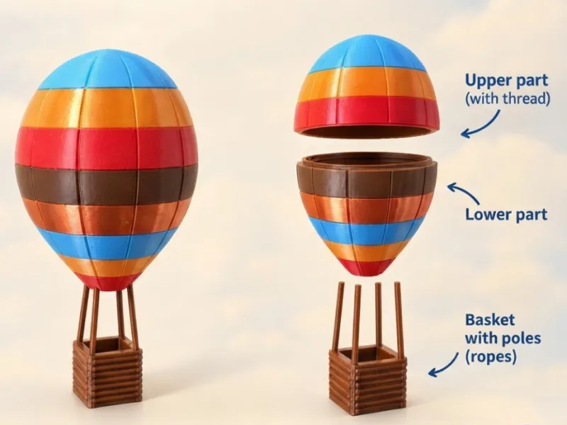 Recipiente de Balão de Ar Quente Colorido
