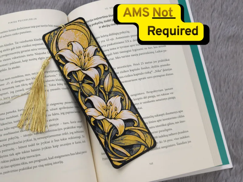 Golden Lily Flowers HueForge Bookmark