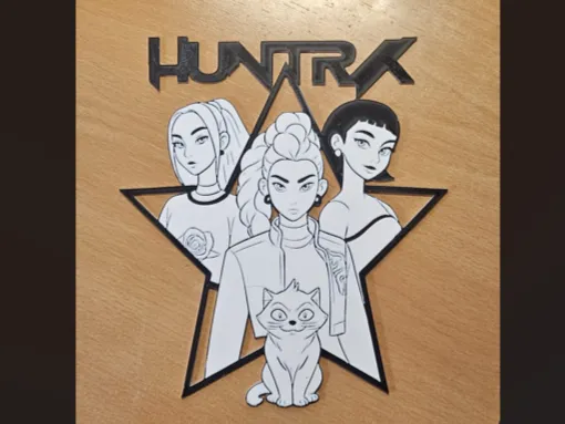 Kpop Demon Hunters B-W Huntrix Cazadores demonios