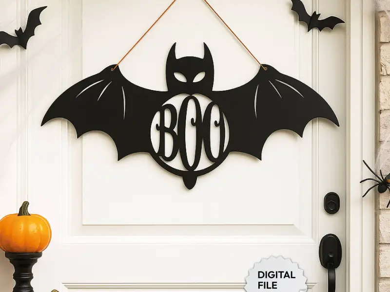 Bat Halloween Sign, Bat Boo! Scare, Wall - Door Hanger