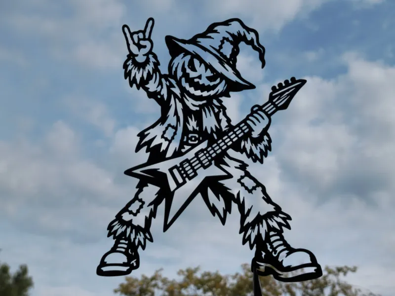 Halloween Scarecrow Guitar Wall Art