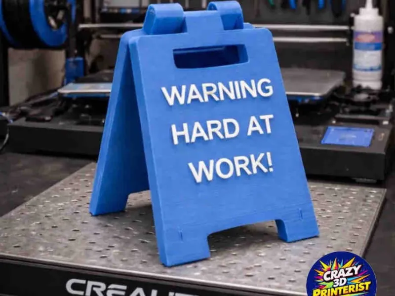 "Warning hard at work" Mini Sign