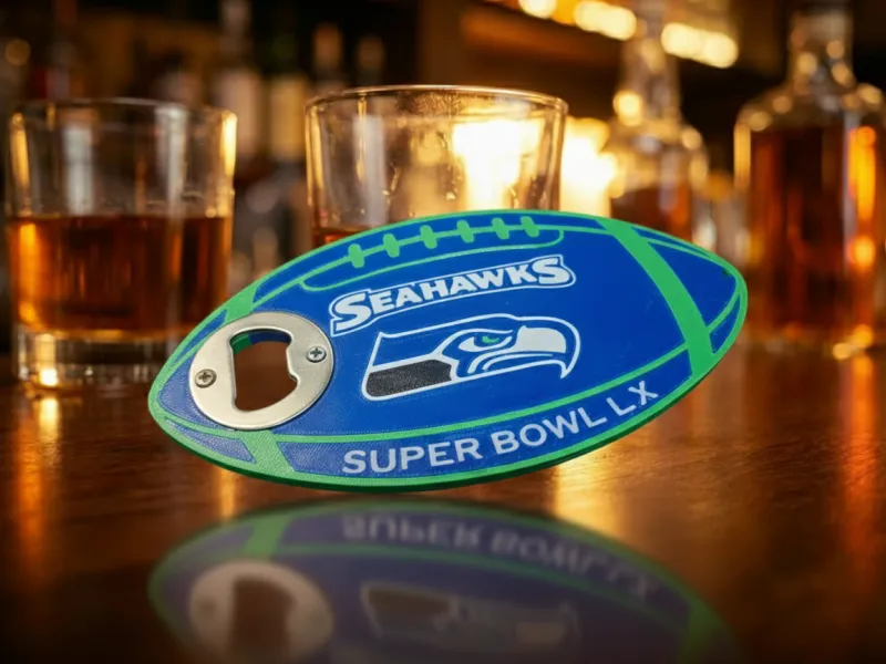 Seahawks Super Bowl Party Combo: Bottle Opener & Coster