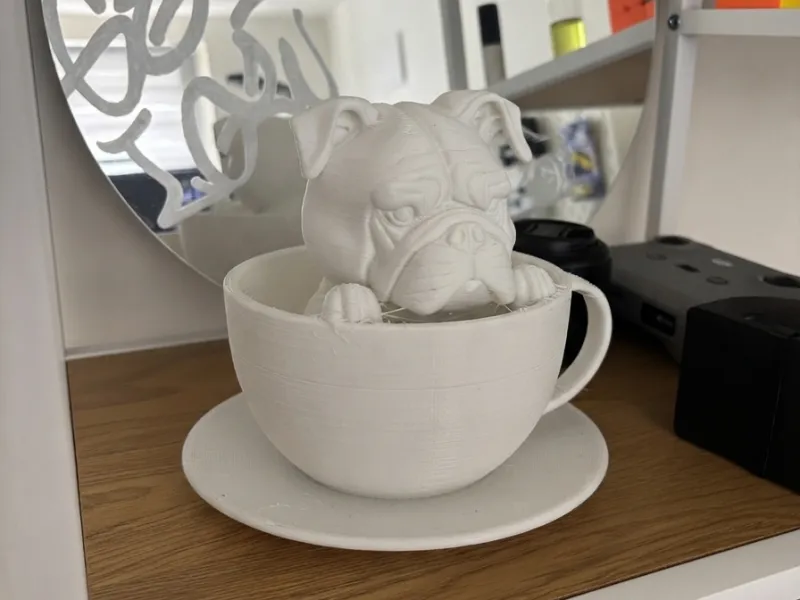 Pawsitively Adorable: Bulldog in a Cup!
