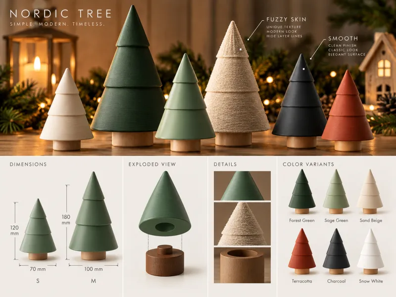 Eenvoudige maar esthetische Noordse kerstboom