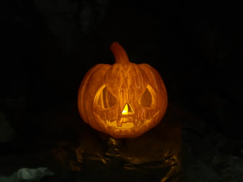 Calabaza con luz LED tipo vela espeluznante para Halloween