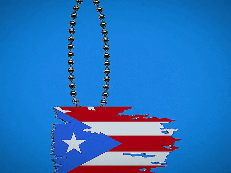 🇵🇷 LLAVERO DE LA BANDERA ROTA DE PUERTO RICO 🇵🇷