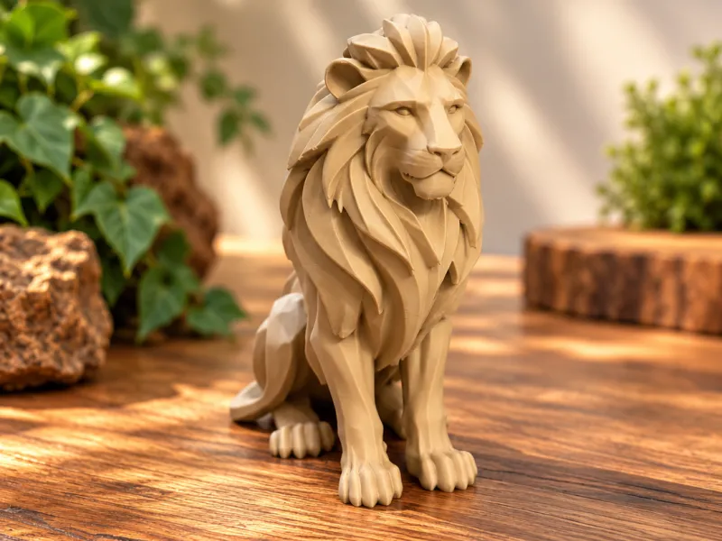 Majestic Lion – Stylized Wildlife Sculpture