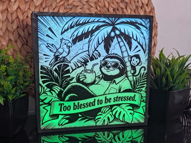 Too Blessed To Be Stressed - Sloth Comic Lightbox