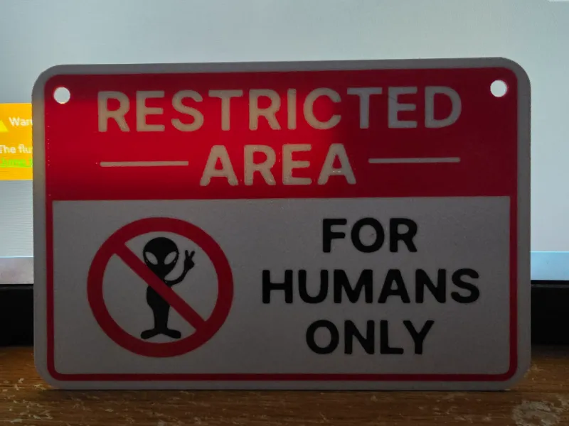 Panneau Zone Restreinte Réservée Aux Humains Uniquement