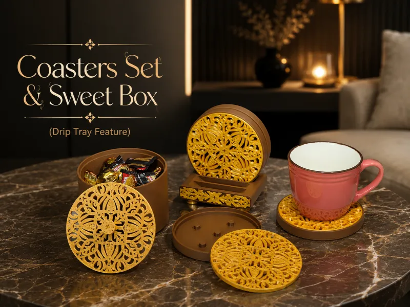 Coaster Set & Sweets Container