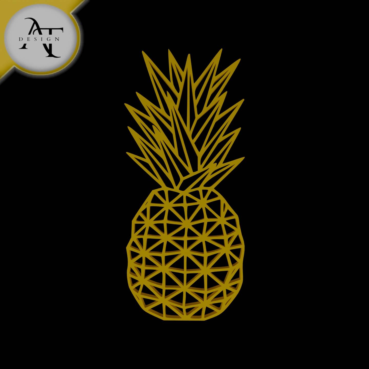 Pineapple - Ananas - Geometric - 2D Wall Art Decor