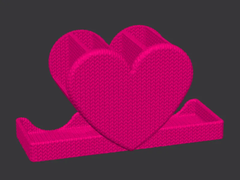 Heart Organizer with Knitted Pattern