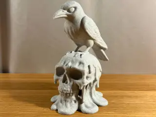 Melted Skull with Crow