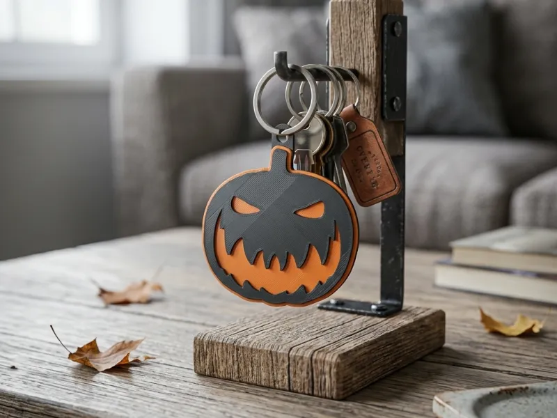 Chaveiro de Abóbora de Halloween