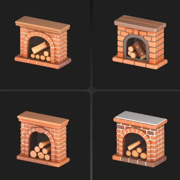 4X Kamin  / fireplace