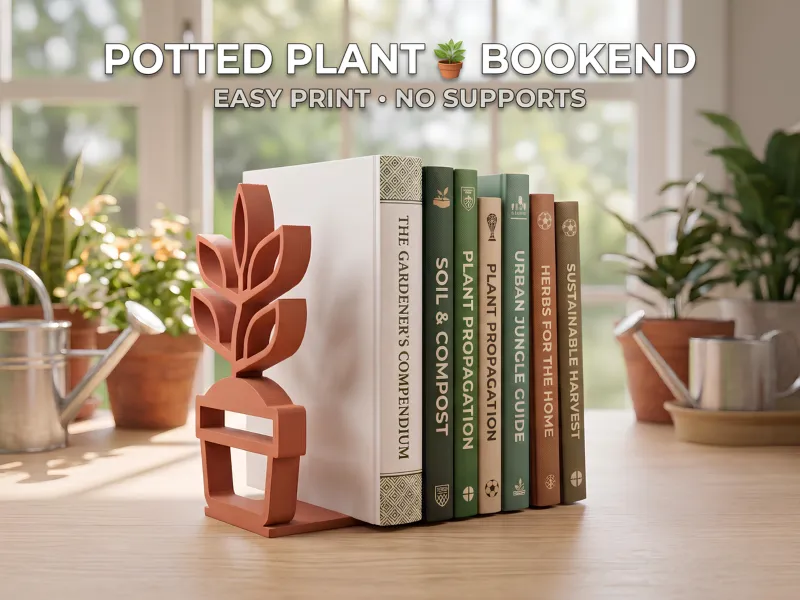04 - V1 | Bookend Series | Potted Plant 🪴