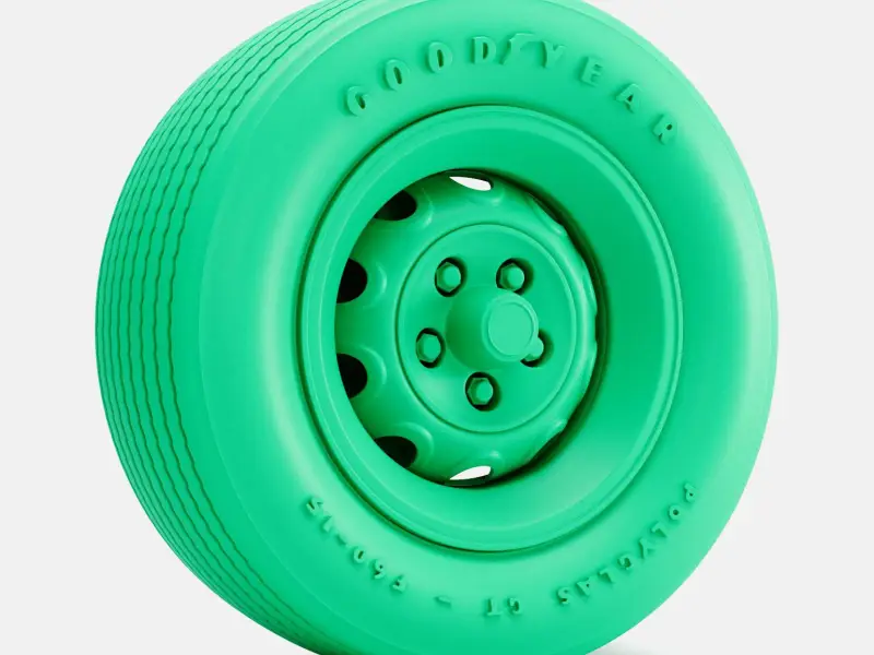 1/24 Scale, 15x7 Mopar Rallye Wheel, Goodyear Polyglas Tire