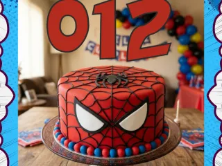 Number Cake Topper and Spiderman Figure