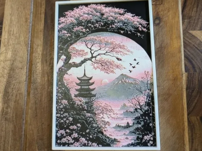 Sakura Landscape Filament Painting