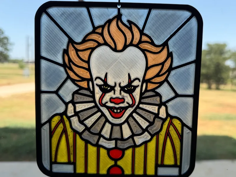 🎈 Pennywise Stained Glass Suncatcher — Dancing Clown