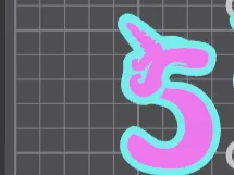 Chiffre cinq 5 licorne