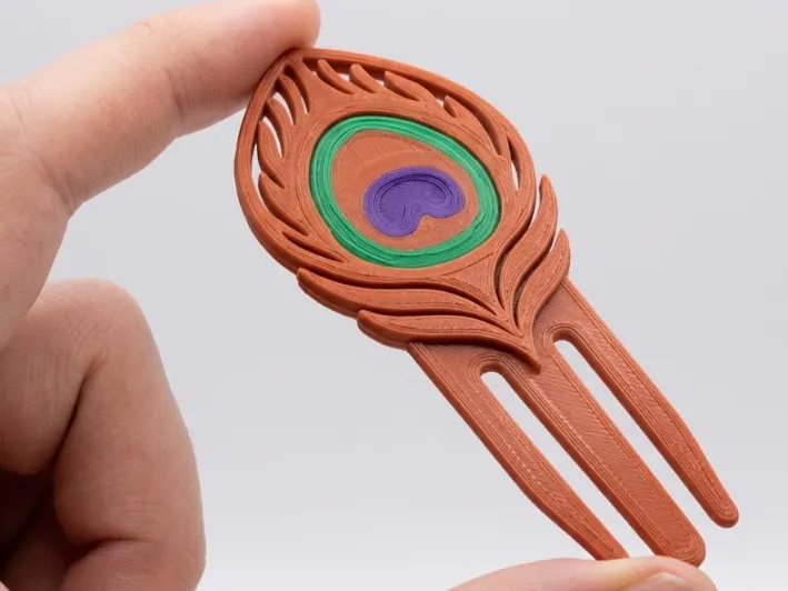 bookmark peacock eye feather