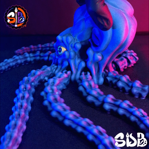 Alien Octopus 🐙🦴ESQUELETO FLEXÍVEL STL E 3MF