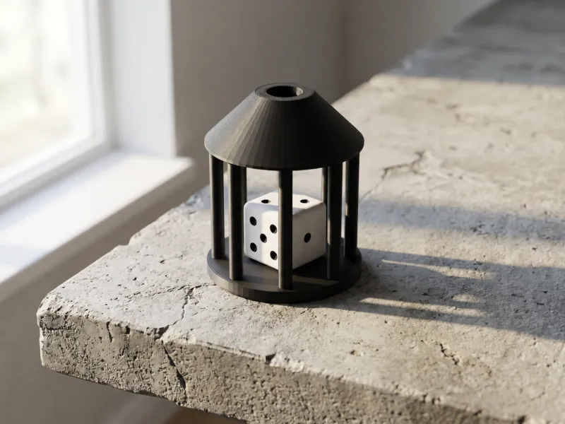 Pocket Dice Cage — Print-in-Place