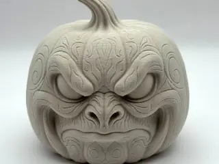 Angry Pumpkin Ornament