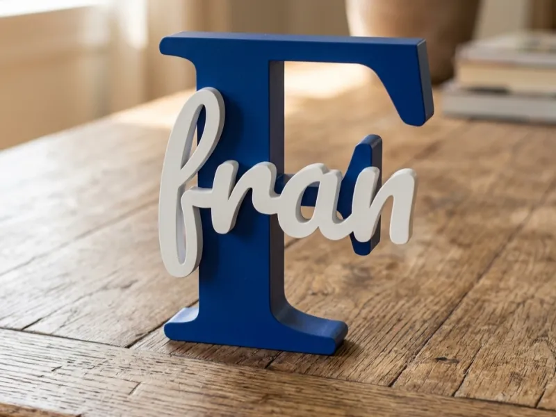 Inicial F con el nombre de Fran