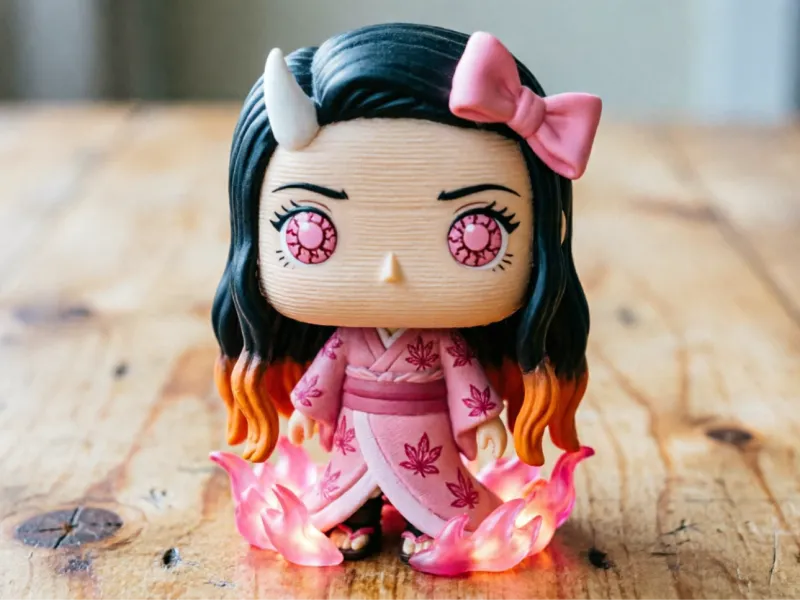Funko Chibi Nezuko Forma Demoníaca - Linda Figura de Anime de Demon Slayer