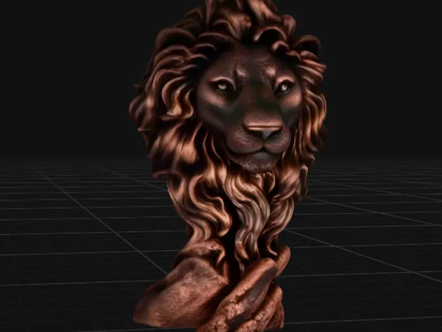 Majestic Lion Bust Sculpture – Realistic