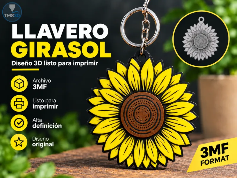 LLAVERO GIRASOL MULTICOLOR