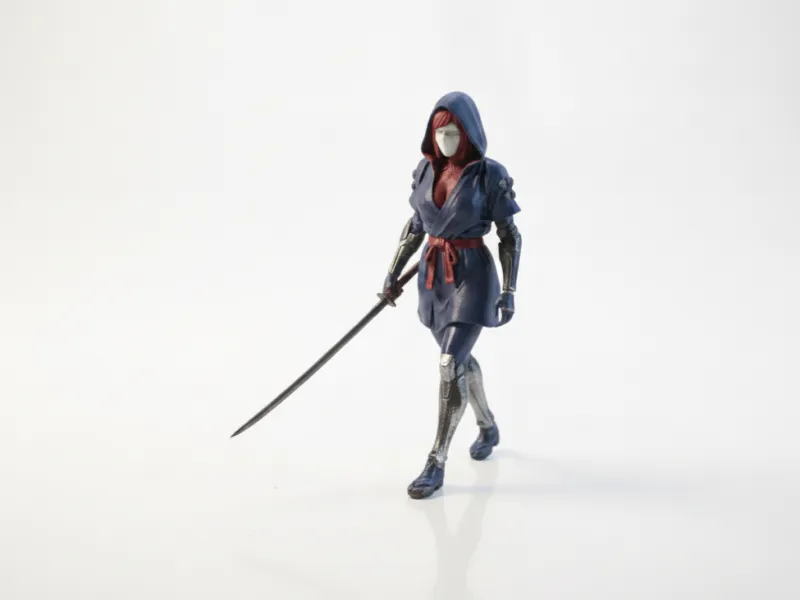 Figurine de guerrière à capuche, personnage féminin imprimable en 3D