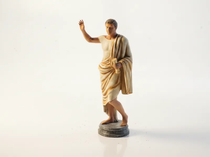 Estatua clásica de orador romano, escultura antigua imprimible en 3D