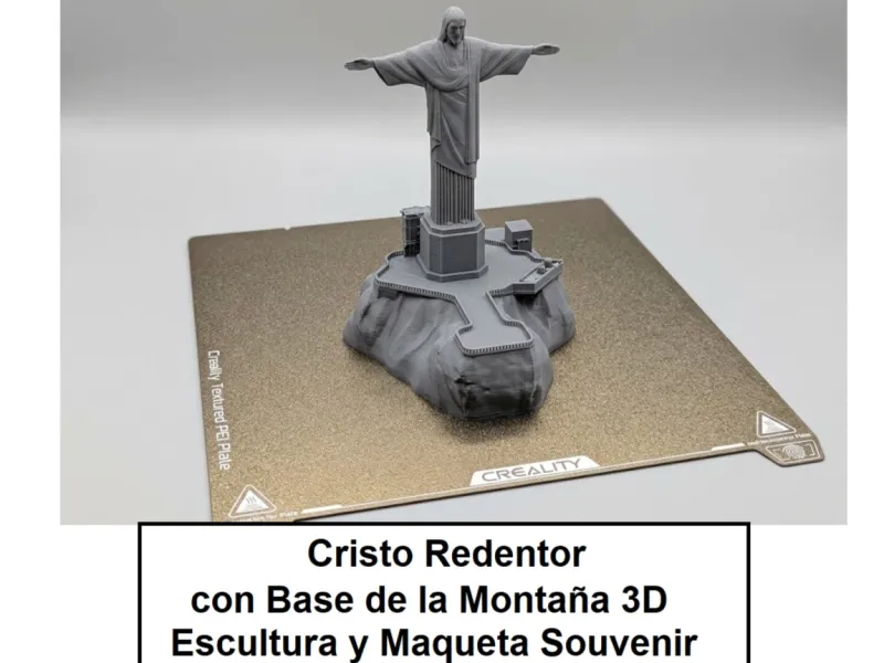 Cristo Redentor con Base de la Montaña 3D