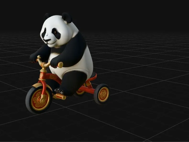 panda with tricycle