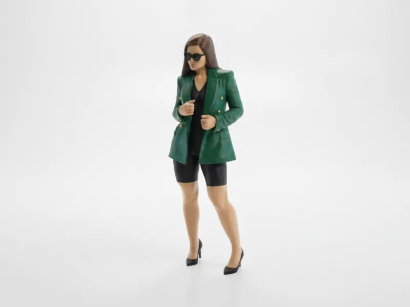 Lady In Jacket And Glasses Figurine 3D Printable